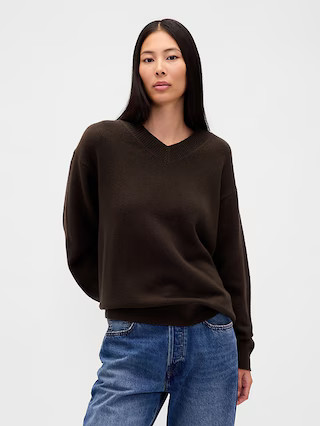 CashSoft Oversized V-Neck Sweater | Gap (US)