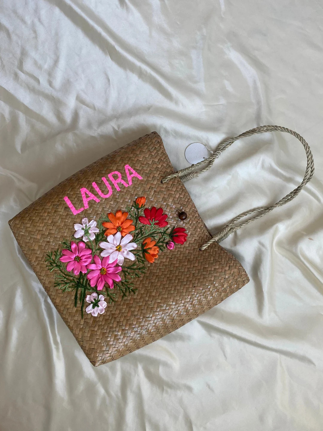 VELMAR Bloom Embroidery , Bachelorette , Tote Bag Personalized Summer Bridal Party Gifts, Monogra... | Etsy (US)