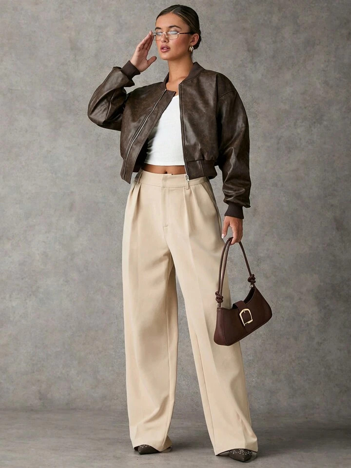 SHEIN BAE Women's Fashionable Retro Baseball Collar Jacket, Autumn | SHEIN