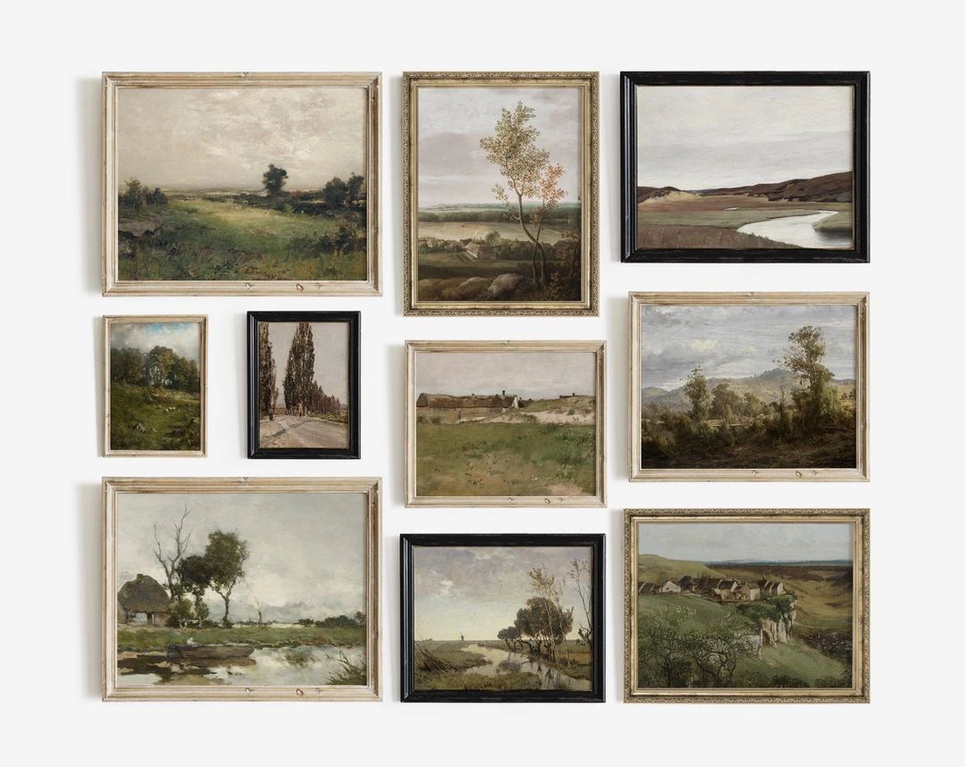 Vintage Gallery Wall Print SET French Country Landscape Paintings PRINTABLE S47 - Etsy | Etsy (US)