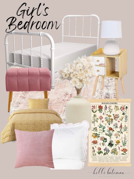Girls bedroom decorations. Amazon Home, Little girls room, pink decor, spring decor, bedroom design board. 

#LTKSeasonal #LTKhome #LTKFind