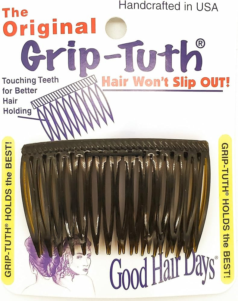 Grip-Tuth Combs - Set Of 2 Hair Side Combs - Hair Combs For All Types Of Hair - Decorative & Hair... | Amazon (UK)