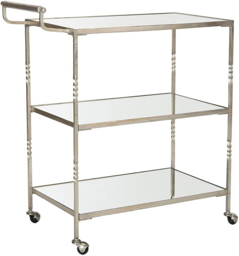 Safavieh Home Collection Aurelius Silver Bar Cart | Amazon (US)