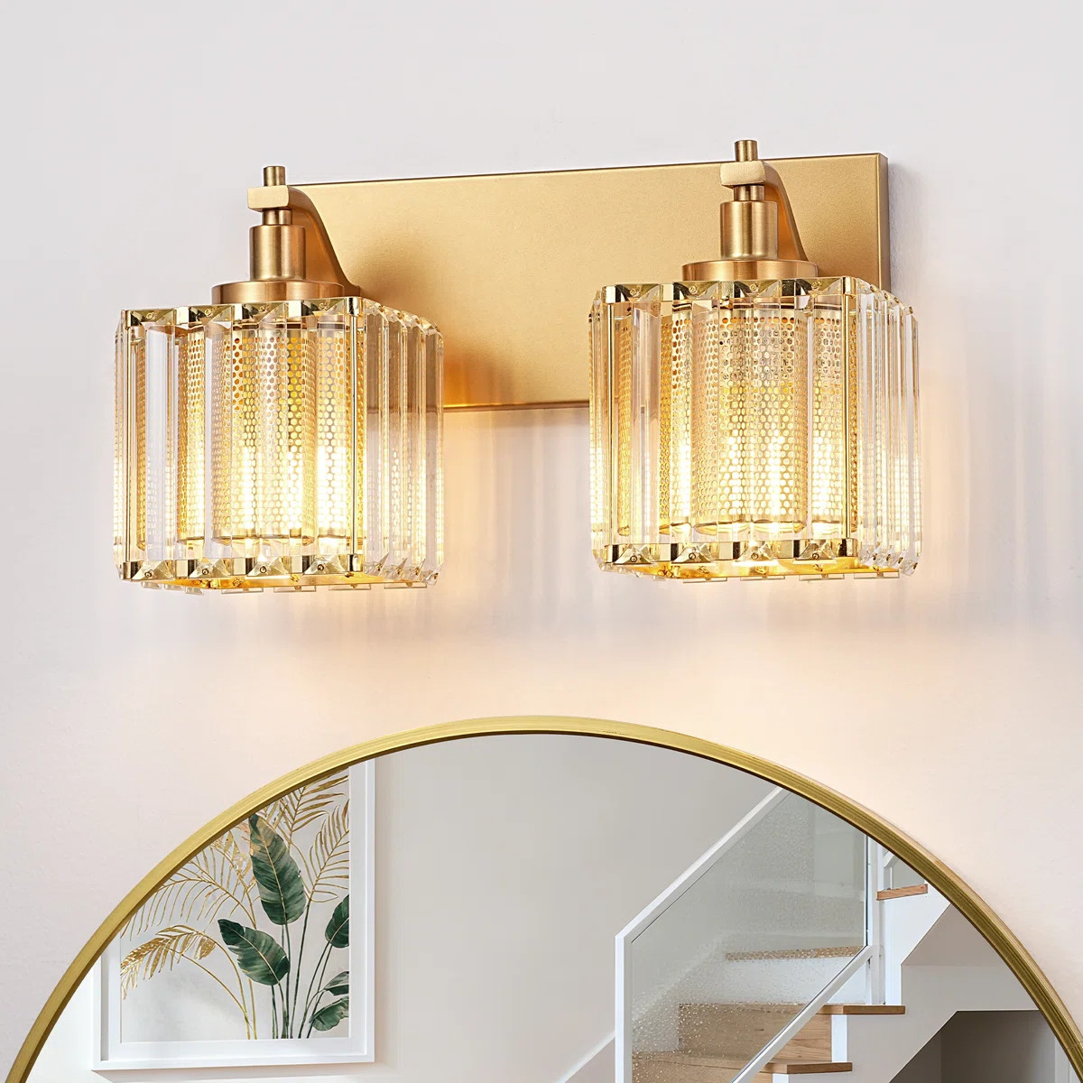 2-Light 13" Gold Dimmable Vanity Light | Wayfair North America
