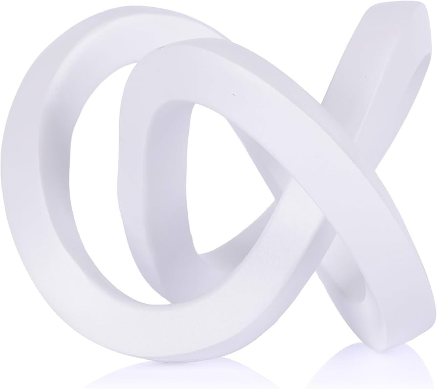 White knot decorative sculpture, white home decor aesthetics, M\u00f6bius strip sculpture, suitab... | Amazon (US)