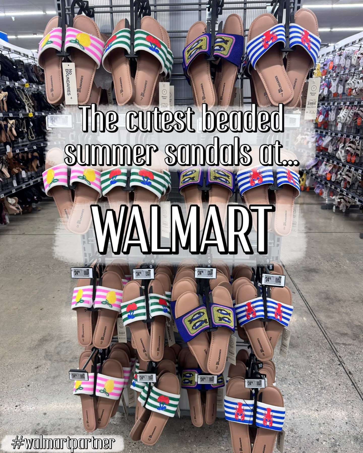 No Boundaries beaded slide sandals