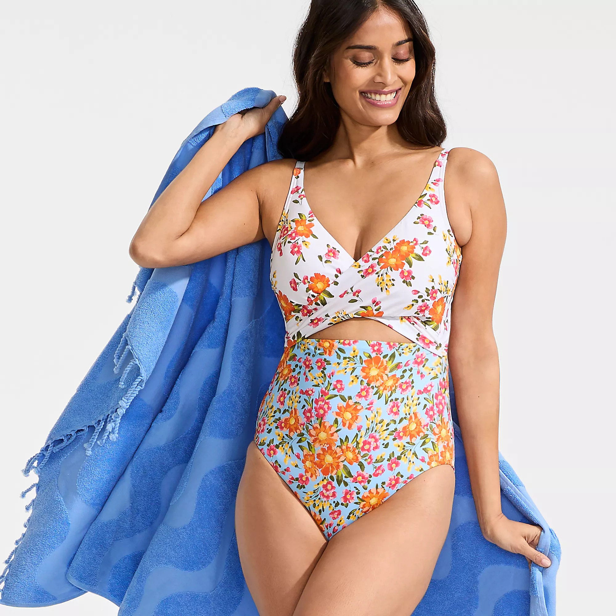 Women's Long Wrap Monokini High Leg One Piece Swimsuit | Lands' End (US)