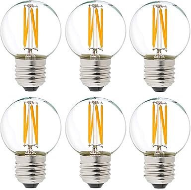 Dimmable g16.5 led Bulb 40W g16 1/2 led Edison Bulb 2700K 4W e26 led Globe Bulb for Ceiling Fan,C... | Amazon (US)