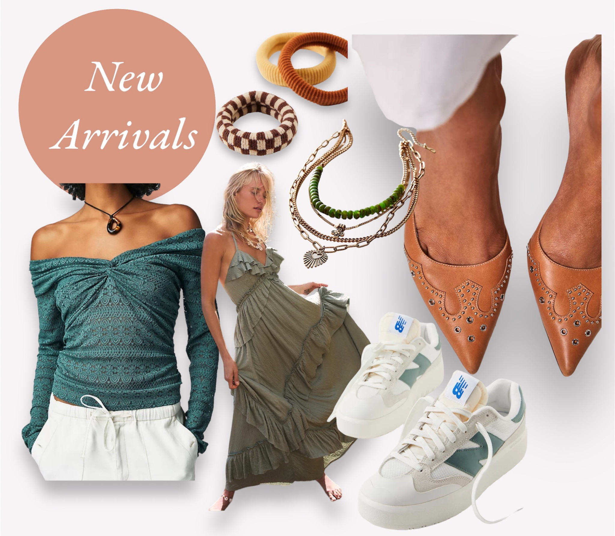 Free people new arrivals 
Boho style
Boho fashion
Summer dress
New balance sneakers
Boho dress
Pointed toe heels
Mule heels 
Free People style
Boho jewelry 

#LTKshoecrush #LTKU #LTKBacktoSchool