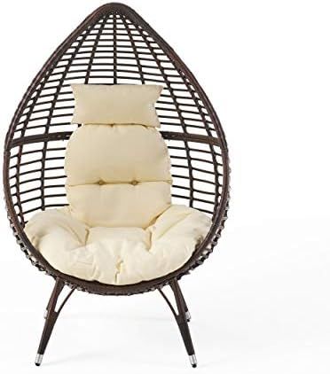 Christopher Knight Home Cutter Teardrop Wicker Lounge Chair with Cushion, Multibrown | Amazon (US)