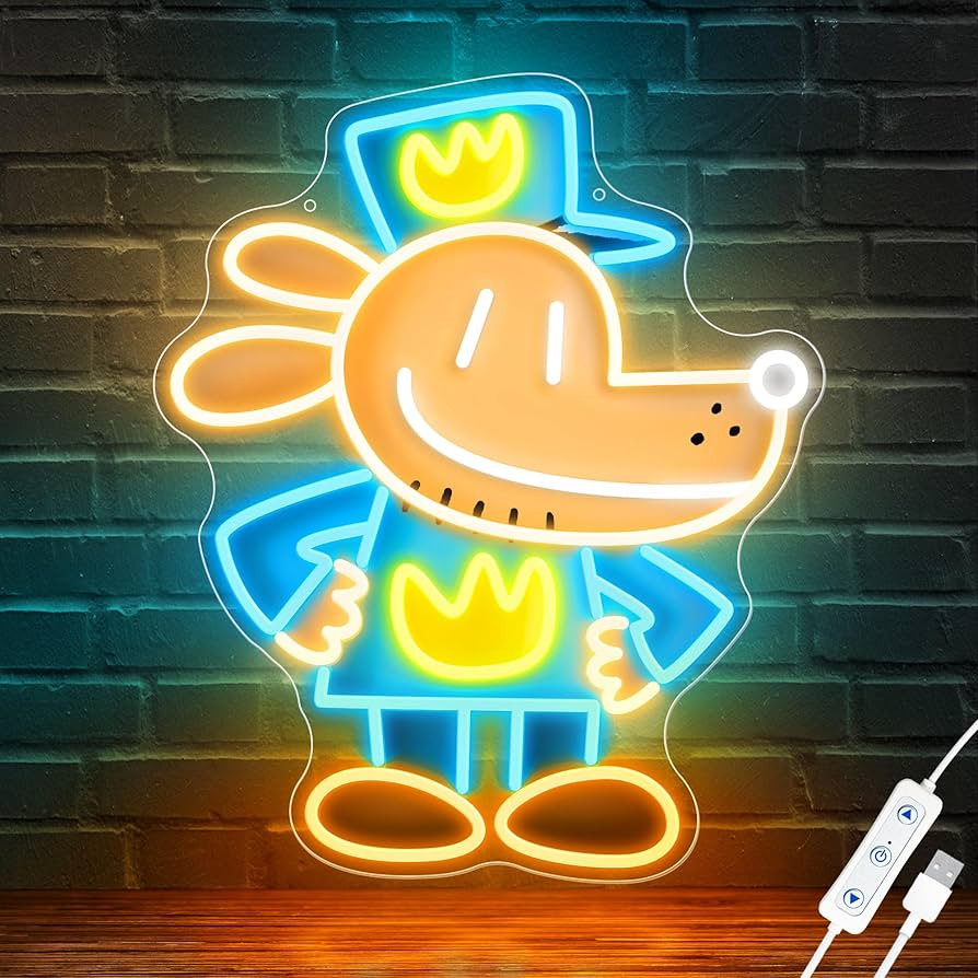 Officially Licensed Dog Man Neon Sign, Neon Signs for Wall Decor, UV Printing LED Light Sign, Kid... | Amazon (US)