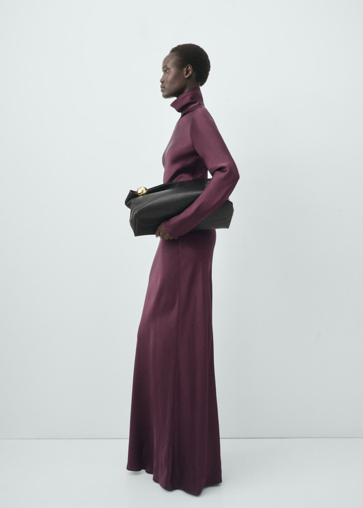 Satin high-neck dress - Women | MANGO United Kingdom | MANGO (UK)