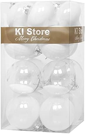 KI Store Large Christmas Balls White 4-Inch Shatterproof Christmas Tree Ball Ornaments Decoration... | Amazon (US)