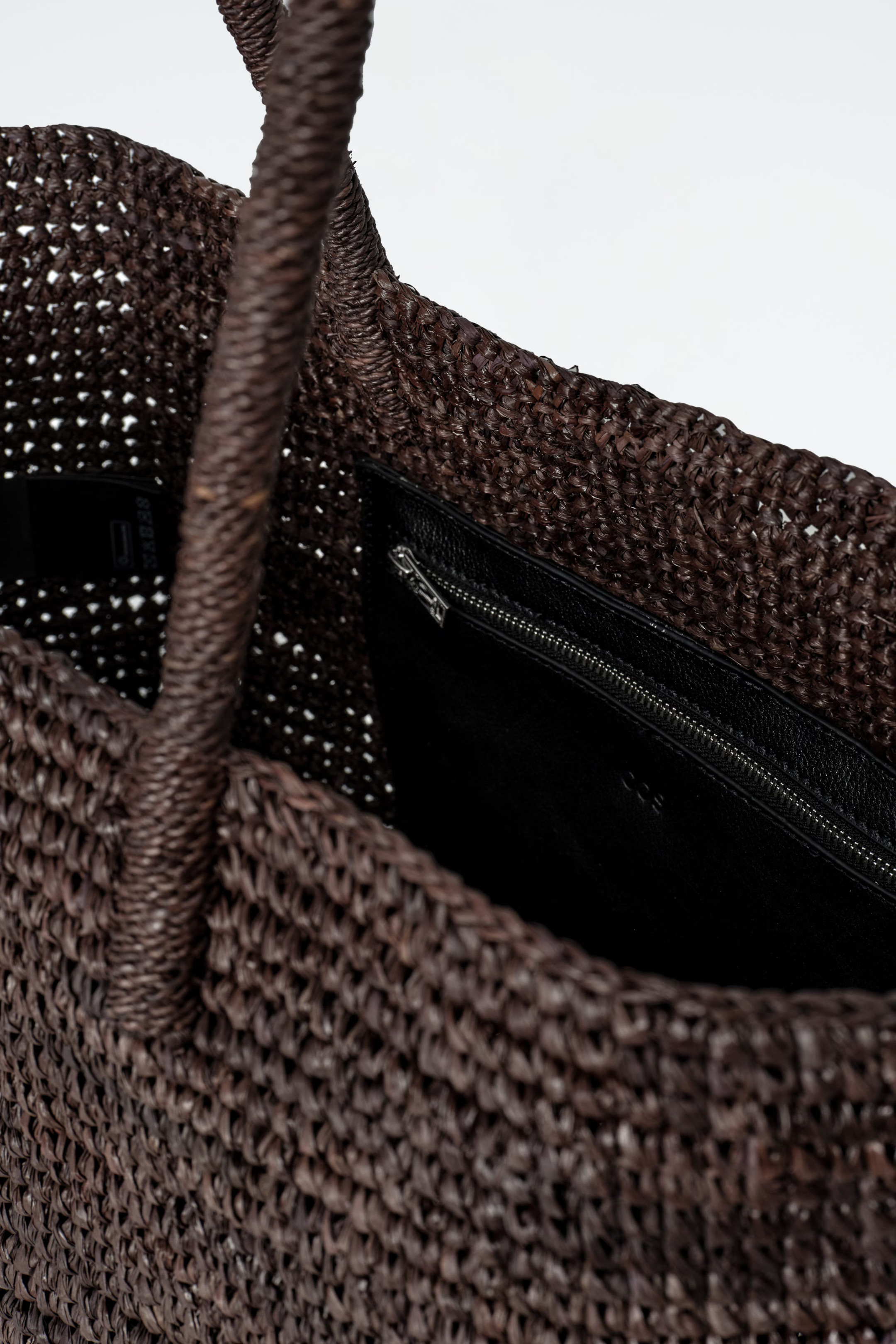 MINI WOVEN TOTE BAG - RAFFIA - DARK BROWN | COS UK