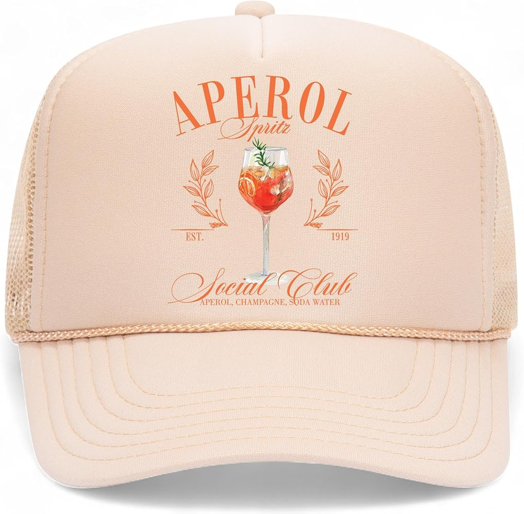 Aperol Spritz Social Club Trucker Hat | Margs Tequila Drinking Funny Cute Drinks | Premium Foam T... | Amazon (US)
