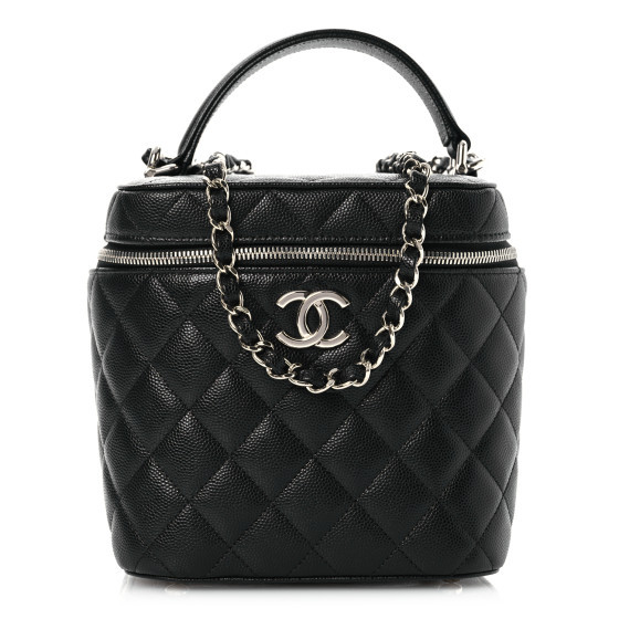 CHANEL Caviar Quilted Small Top Handle Vanity Case With Chain Black | FASHIONPHILE | FASHIONPHILE (US)
