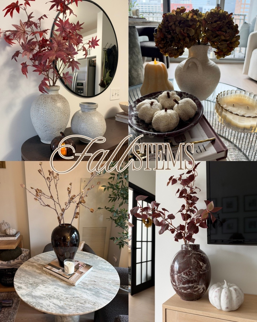 I wanted to make every part of my condo feel like fall, so I scoured the internet to find the best, most realistic, and affordable stems for the season. These added so much warmth and texture without feeling overly seasonal! I love that adding fall stems can transition your home for the season without having to buy a ton of new decor 🍂 These @Target target maple branches were one of my favorite fall decor finds. The quality is SO good for the price! I was eyeing maple leaf branches from Studio McGee that were almost $40 a stem, then I found these and knew they were meant to be 🍁 I

#LTKSeasonal #LTKHome