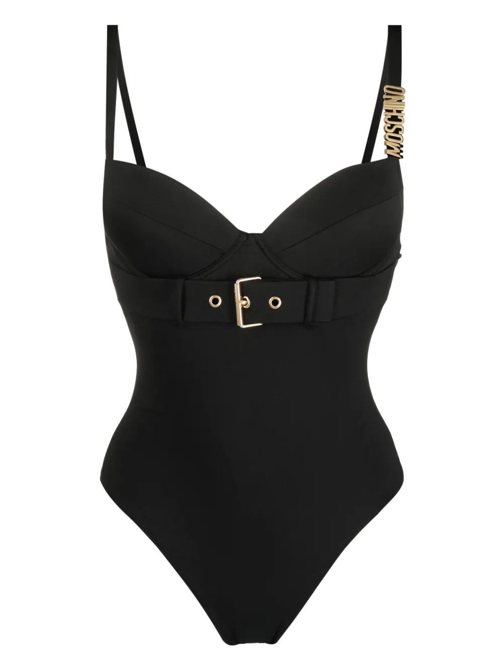 logo-plaque belted swimsuit | Farfetch Global