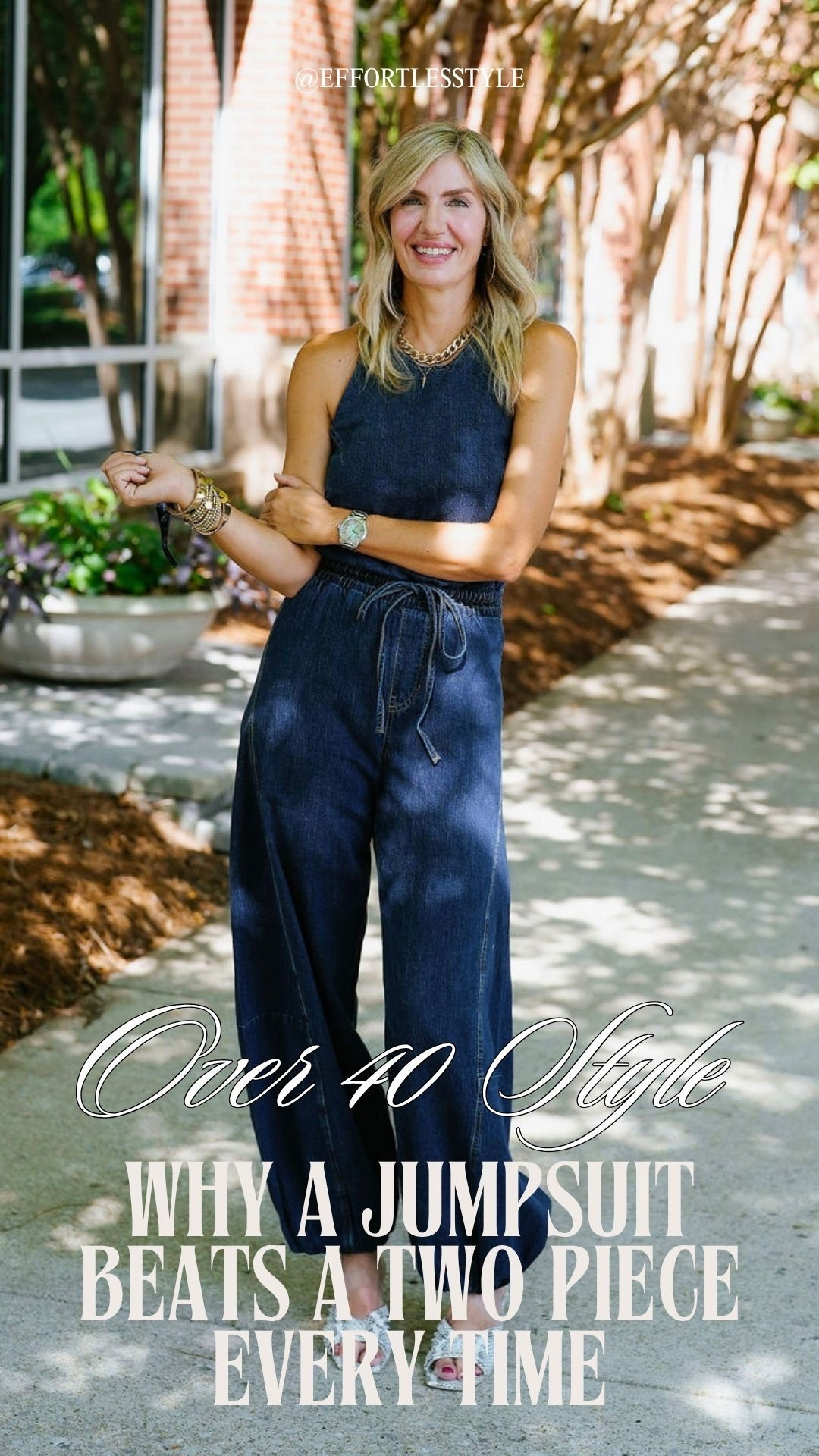 OOTD featuring our stylist Dana ✨ Linen-blend denim balloon leg jumpsuit + snake embossed mules + Tom Ford sunnies. Everything linked below! 👇

#LTKdayinmylife #LTKootd #LTKOver40