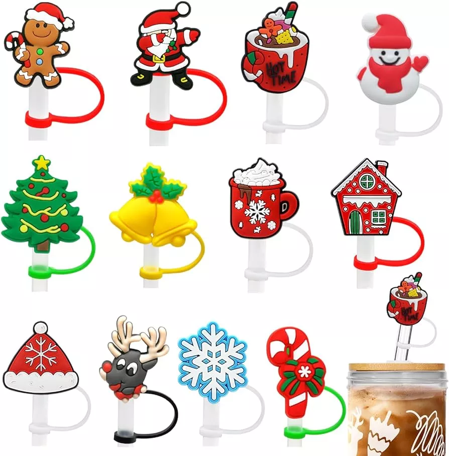 6PCS Christmas Straw Cover Cap for … curated on LTK