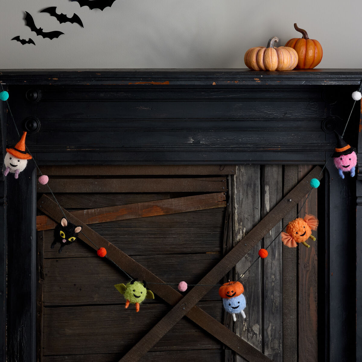 Multicolor Felt Halloween Monster Pom Pom Garland by World Market | World Market