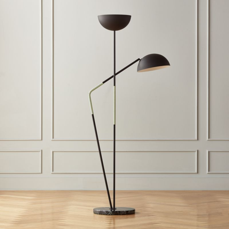 Pavo Black Marble Double Floor Lamp | CB2 | CB2