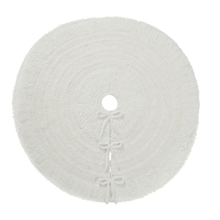 My Texas House Lilian Ivory Reversible Chenille Christmas Tree Skirt, 52" | Walmart (US)