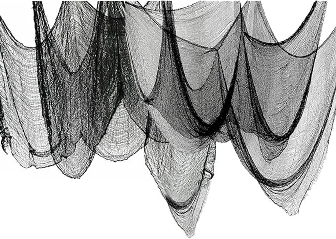 275" x 78" Halloween Spooky Cloth, Black Large Size Scary Creepy Gauze Halloween Black Cloth, Spo... | Amazon (US)