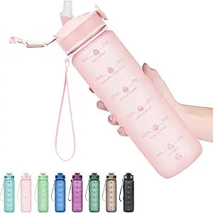 Hyeta 32oz Water Bottles with Straw - Stay Motivated and Hydrated with Convenient Times to Drink ... | Amazon (US)