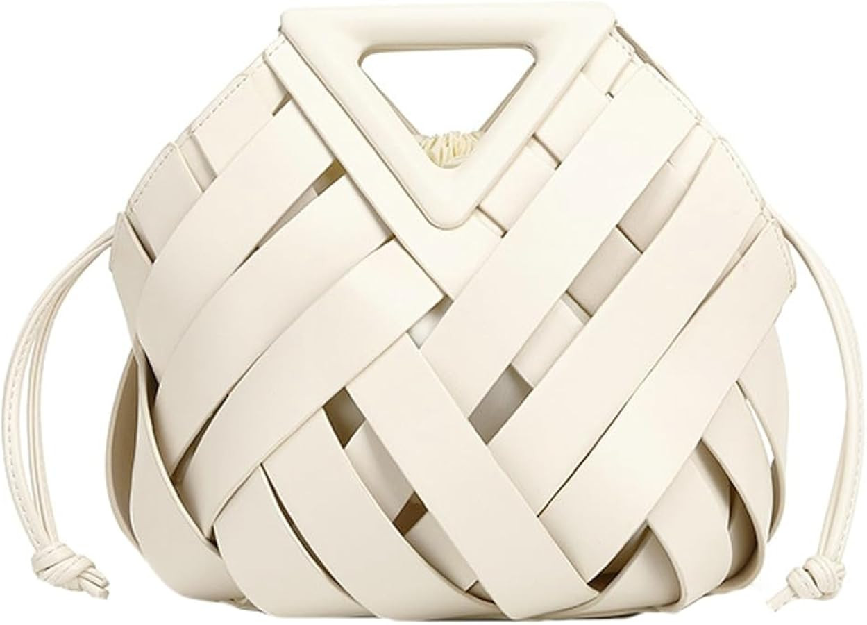 Vegan Leather Clutch Purses for Women Woven Small Crossbody Shoulder Bag Cute Top Handle Handbags... | Amazon (US)