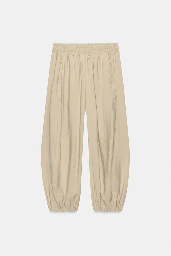 Zara - Voluminous Bloomer Pants - Brown - Xs - Woman | Zara US
