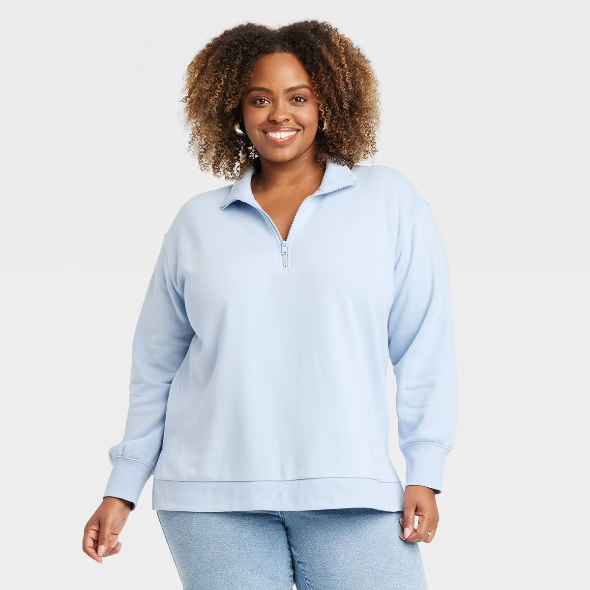 Women's Quarter Zip Pullover Sweatshirt - Ava & Viv™ | Target