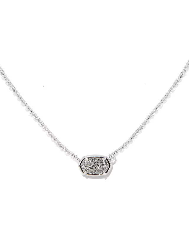 Emilie Silver Short Pendant Necklace in Platinum Drusy | Kendra Scott | Kendra Scott