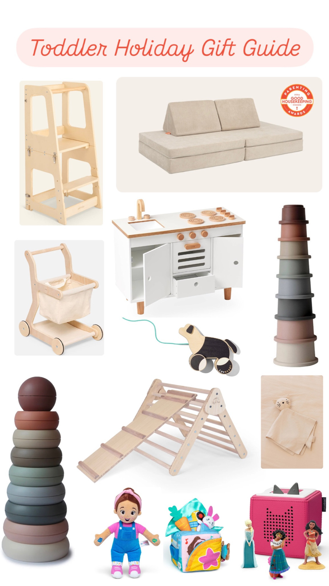 all of the best things to celebrate the toddler in your life, that will educate & entertain them for years to come!

my all time favorite is the Speak & Sing Ms. Rachel doll! my toddler has learned so many new words from it & carries the doll everywhere we go! 

the Lalo kitchen set & cart will entertain for so many years + the nugget is a toddler staple! Lily & River pikler set is a total splurge, but worth it to entertain adventurous toddlers! 

+ the kitchen helper from Piccalio, a necessity is every household to teach these toddlers new tasks!

#LTKGiftGuide #LTKFindsUnder100 #LTKBaby