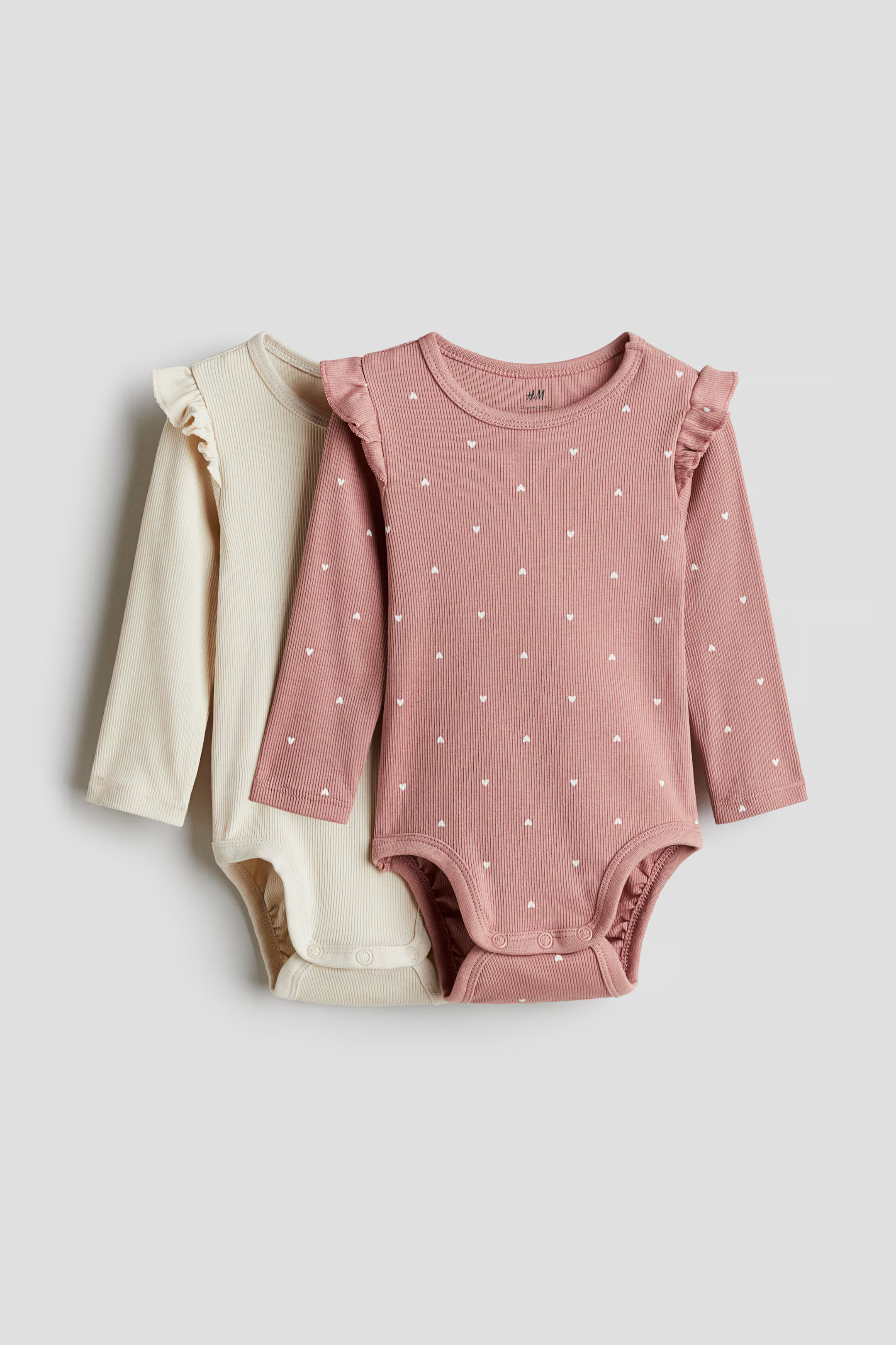 2-pack long-sleeved bodysuits | H&M (UK, MY, IN, SG, PH, TW, HK)