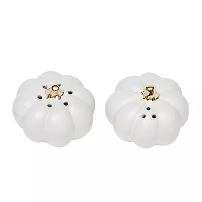 Style Me Crazy Pumpkin Salt and Pepper Shakers in White/Gold (Set of 2) | Bed Bath & Beyond | Bed Bath & Beyond