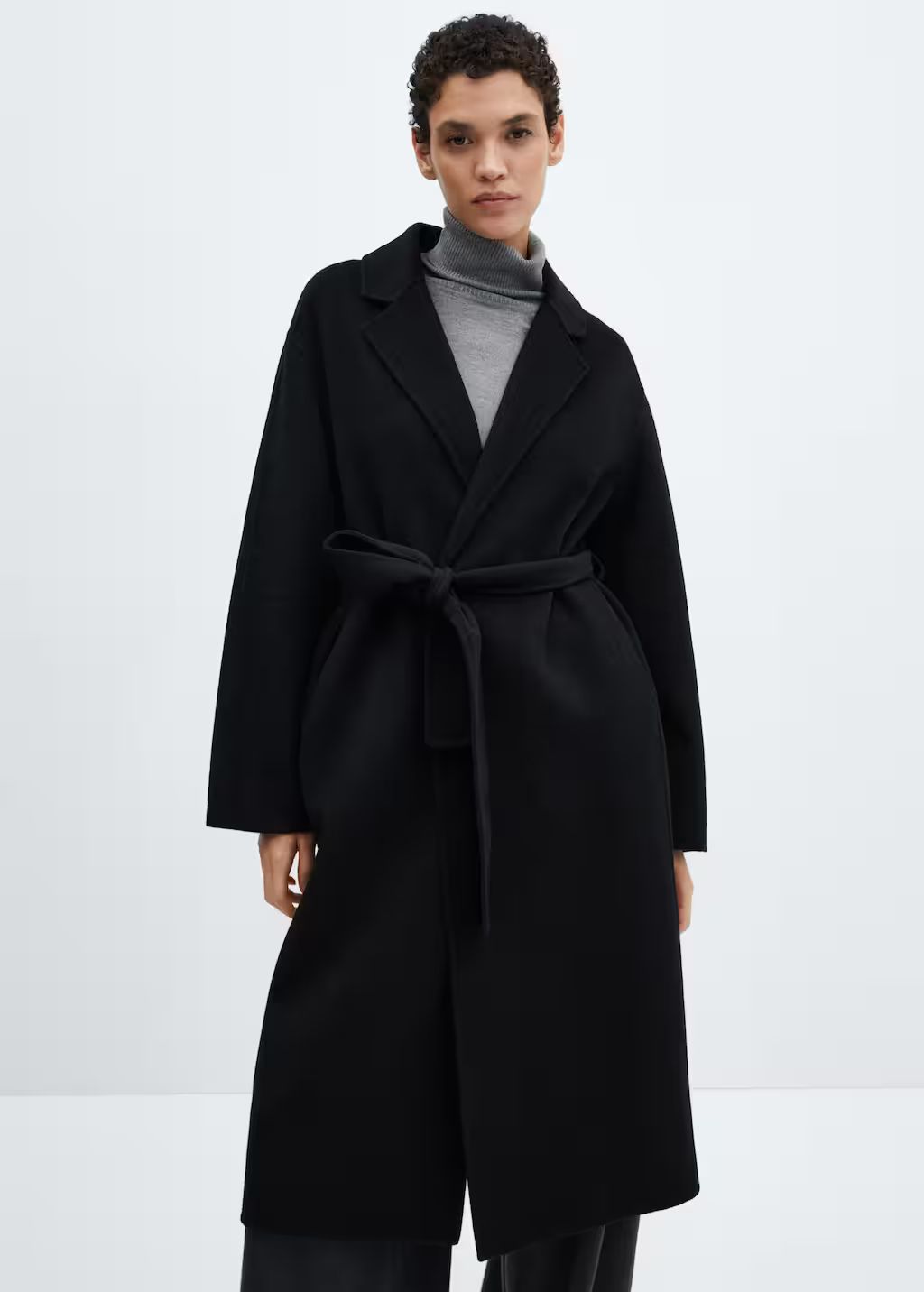 Wide lapel wool-blend coat -  Women | Mango USA | MANGO (US)