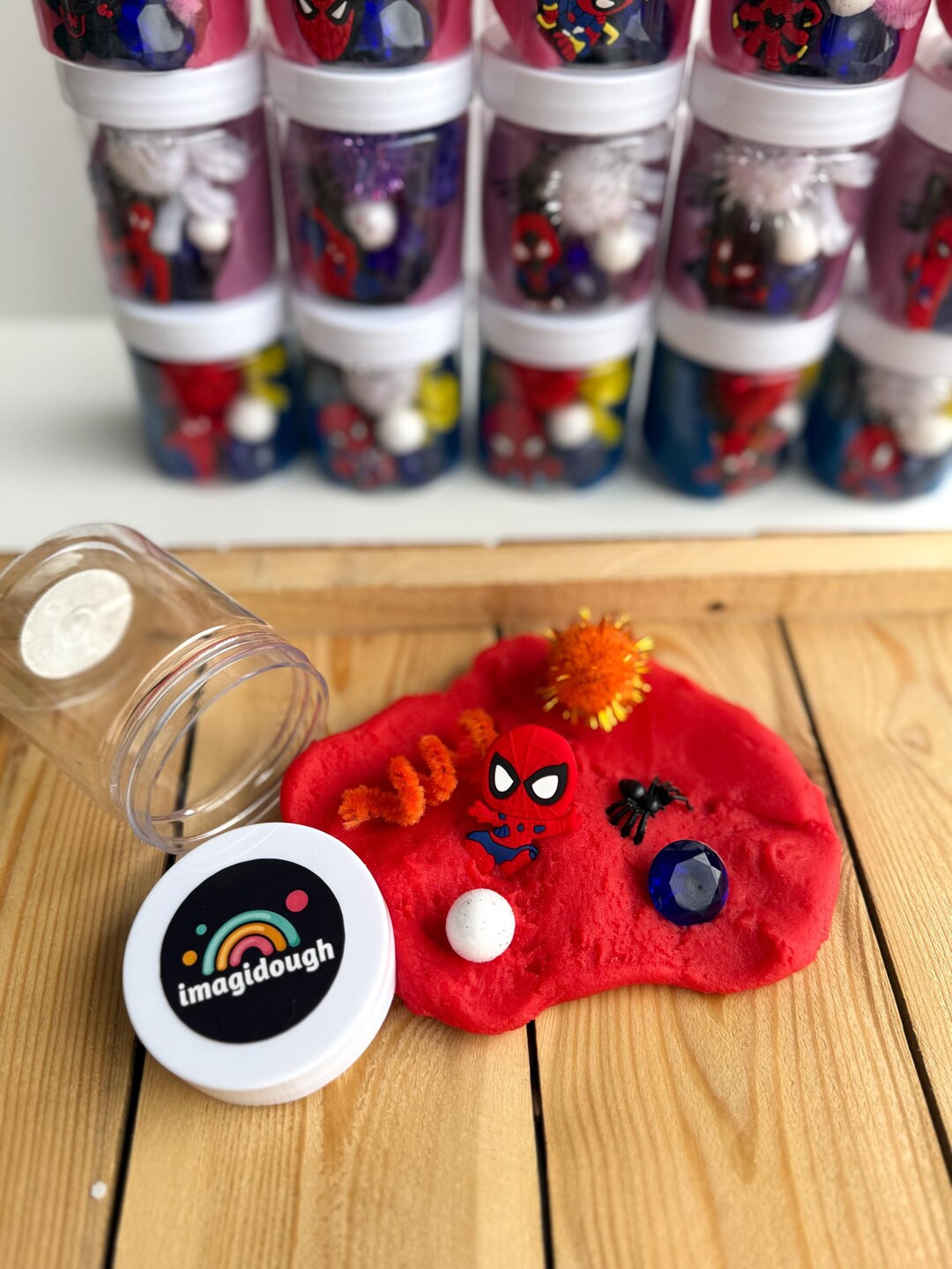 Spider-man Inspired Party Favor Set – 5 Spidey Sensory Playdough Jars | Birthday Goodie Bags | ... | Etsy (US)