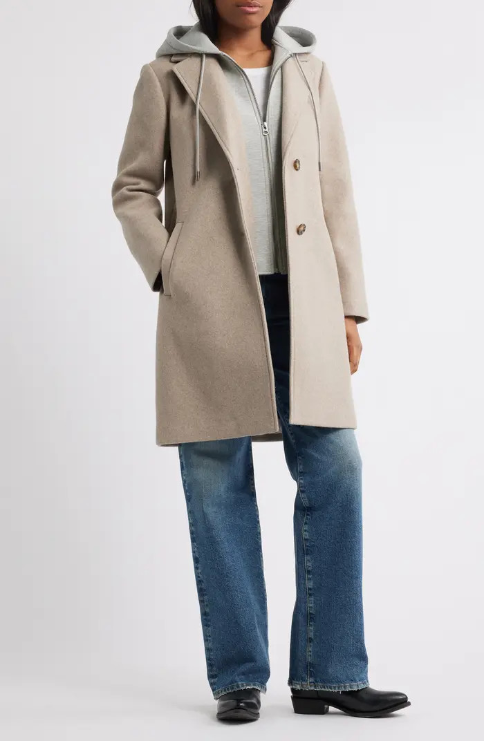 Lucky Brand Layered Hoodie Bib Coat | Nordstrom | Nordstrom