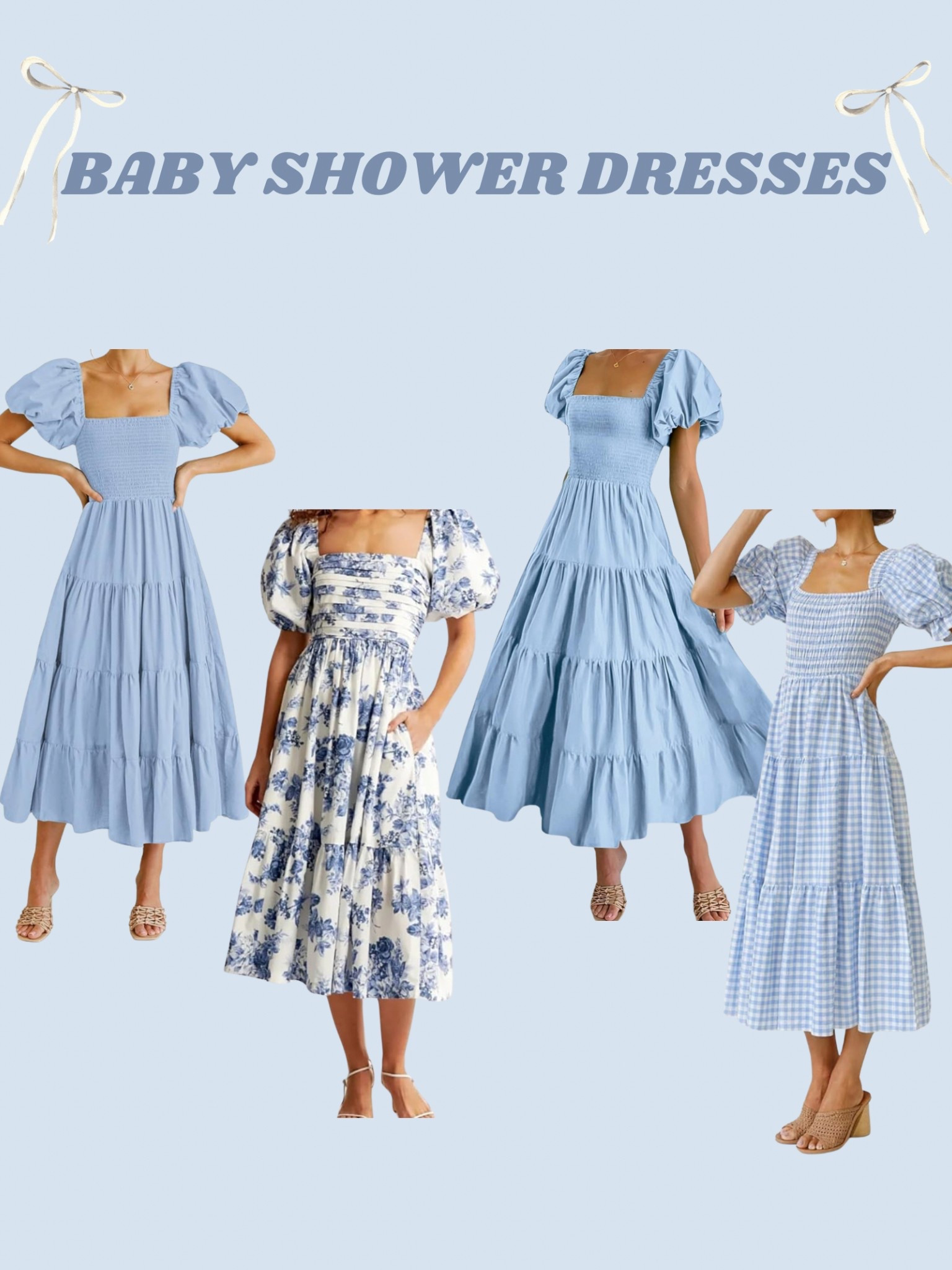 Amazon baby shower dresses! 
All of these are cute dupes for the Jessa Kae one!🩵

#LTKBump #LTKFindsUnder50 #LTKFindsUnder100