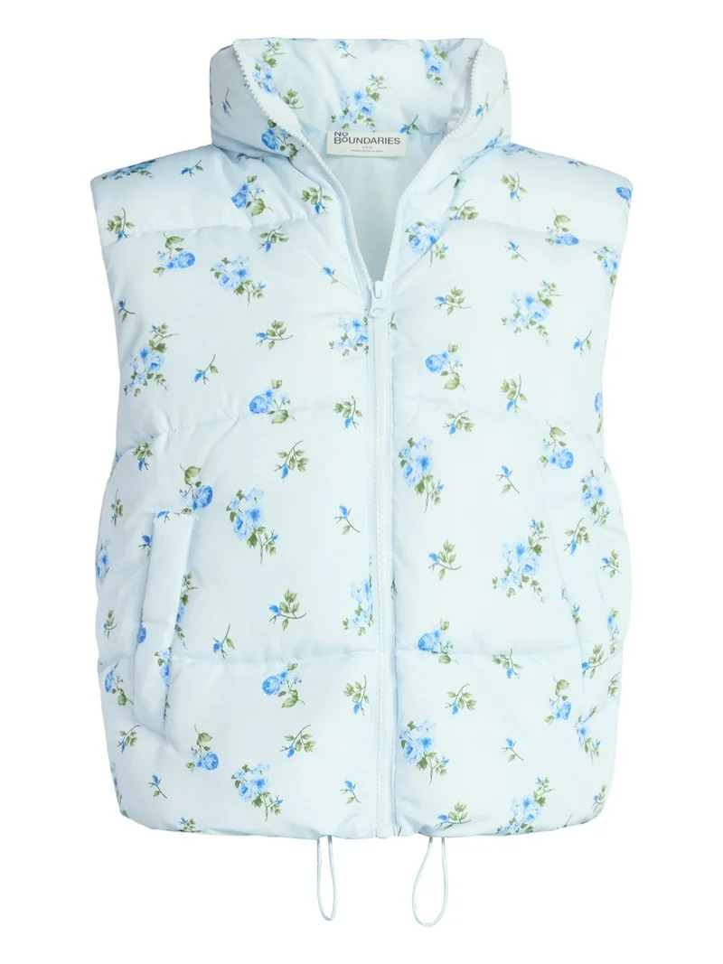 No Boundaries Puffer Vest, Lightweight, Women’s XXS-XXL | Walmart (US)