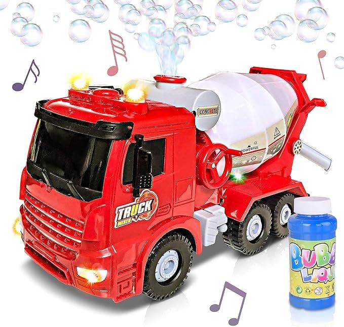 ArtCreativity Bubble Blowing Cement Truck Toy with LED and Sound Effects - 12 Inch Light Up Bump ... | Amazon (US)