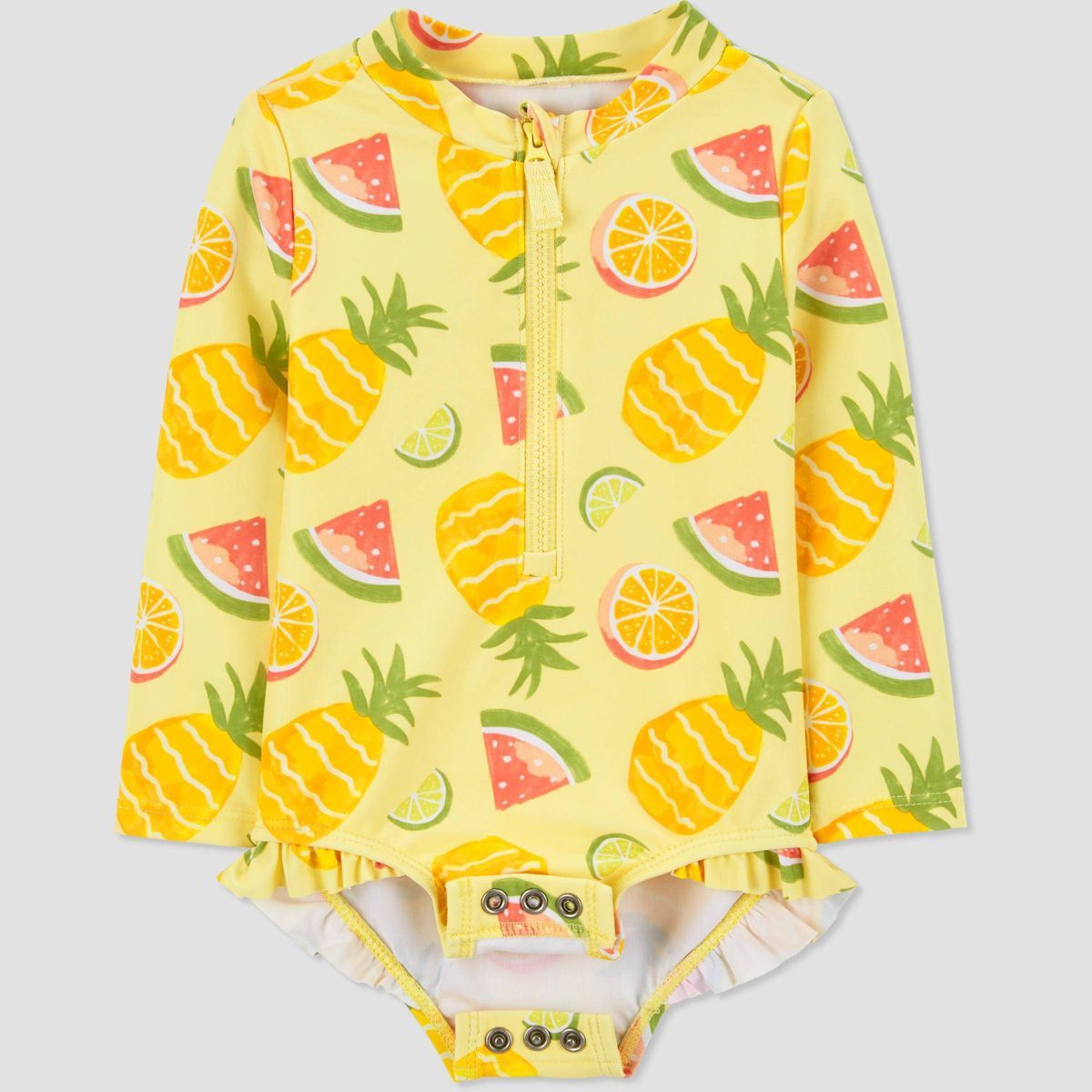 Carter's Just One You® Baby Girls' Long Sleeve Fruit Printed Rash Guard Set - Yellow/Pink | Target