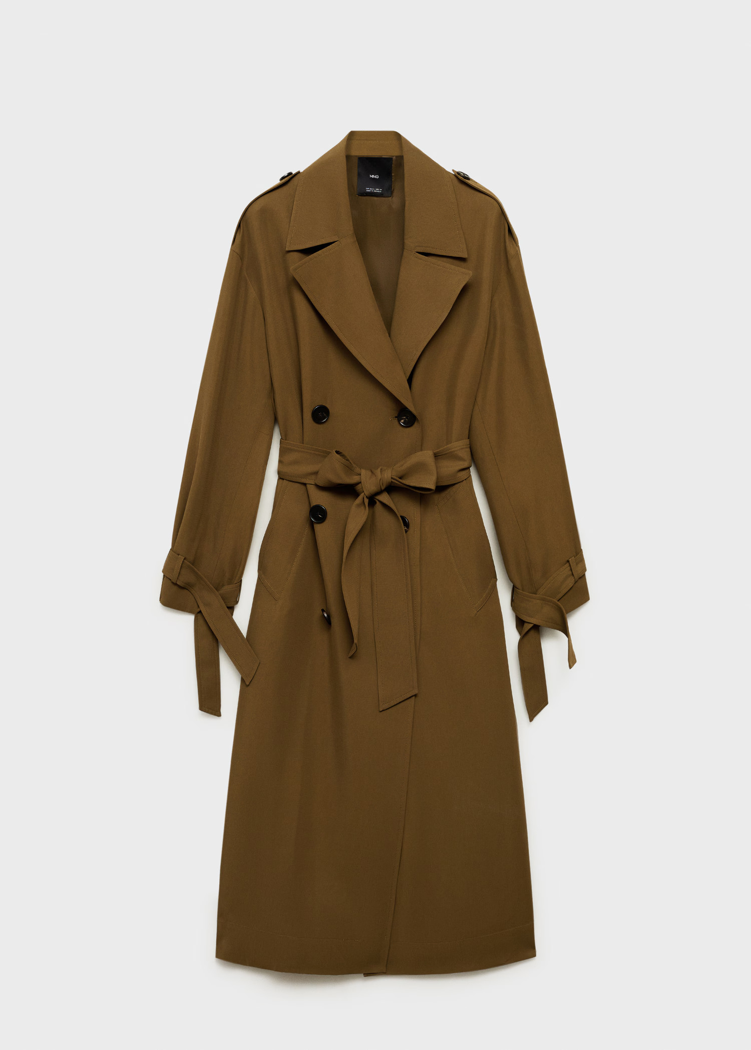 Oversized long lyocell trench coat - Women | MANGO USA | Mango (US/MX/AU)