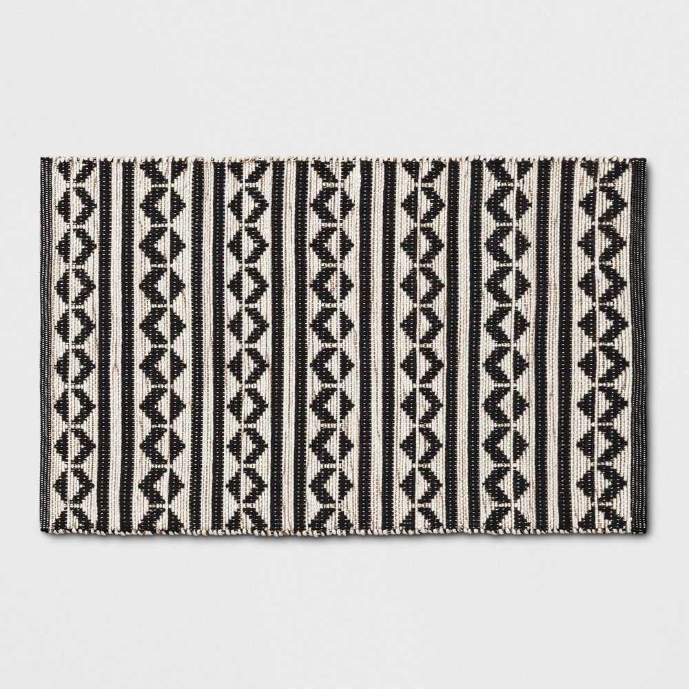 2'6""X4' Geometric Woven Accent Rugs Black - Project 62 | Target