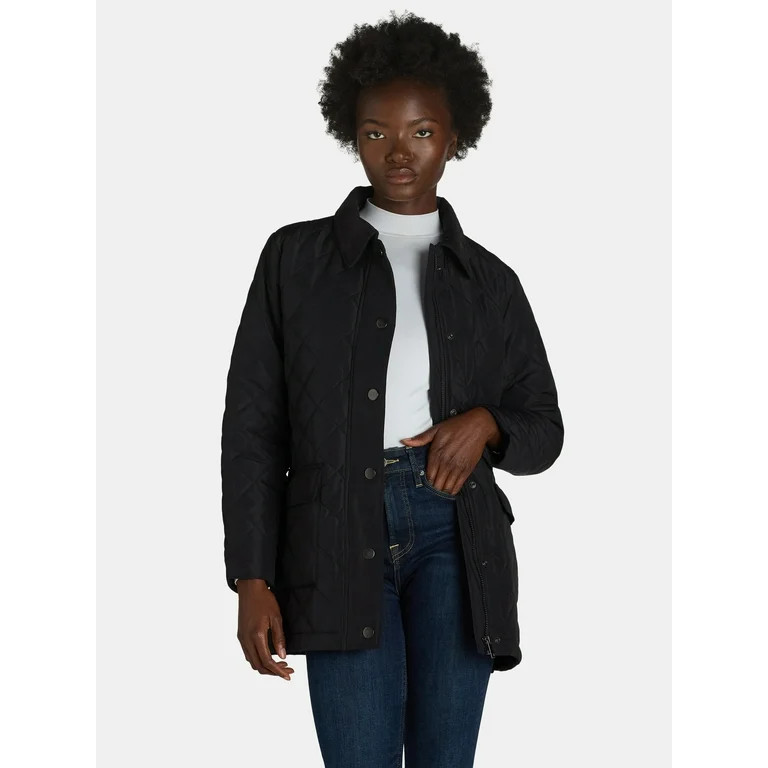 Time and Tru Women's and Women's Plus Quilted Barn Coat, Sizes XS-3X | Walmart (US)