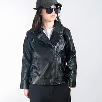 Elife Girls Fashion PU Leather Motorcycle Jacket Children's Outerwear Slim Coat 2-12 Years | Amazon (US)