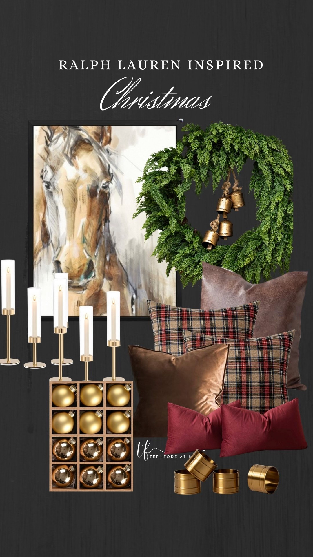 Ralph Lauren inspired Christmas, equestrian wall art, horse, hurricane, plaid pillows, velvet, neutral Ralph Lauren Christmas aesthetic, burgundy velvet pillows, Christmas bells

#LTKHome #LTKSeasonal #LTKHoliday