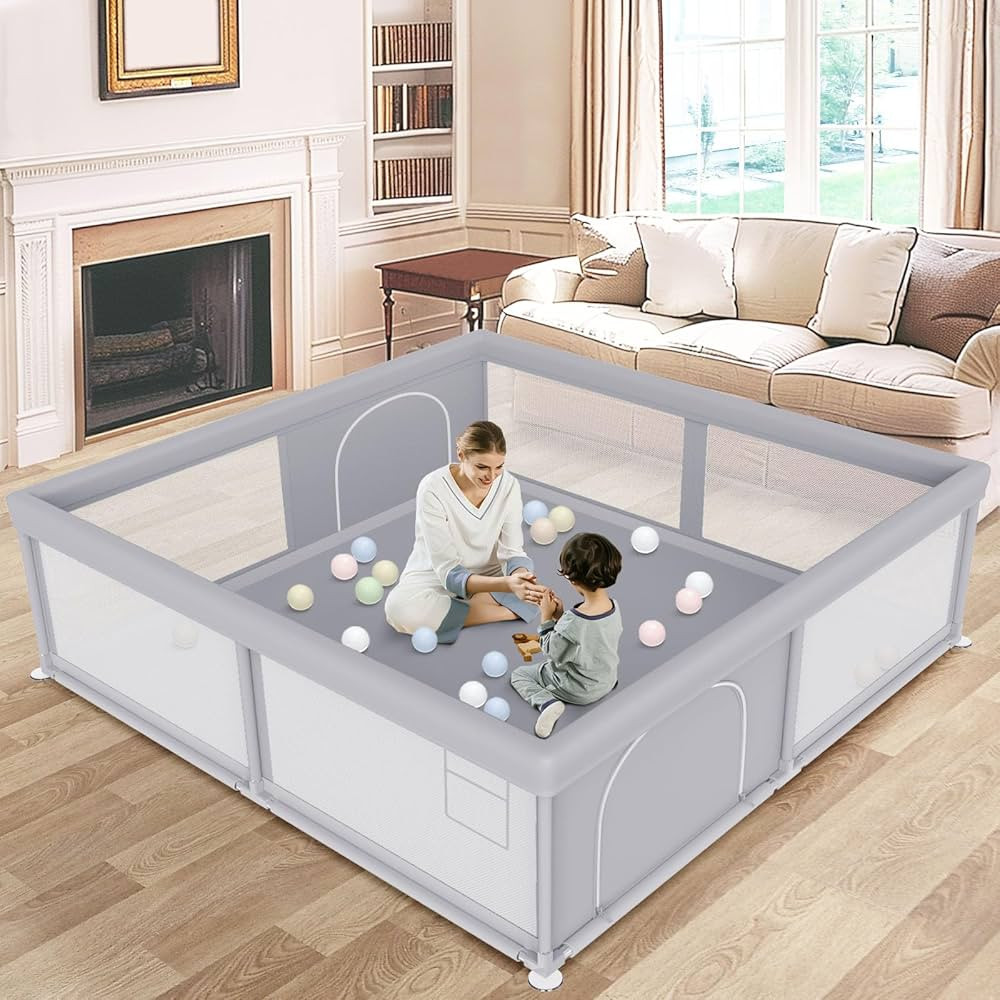 Large Baby Playpen 79x79 Inch, Playpens for Babies and Toddlers, Indoor & Outdoor Extra Large Kid... | Amazon (US)