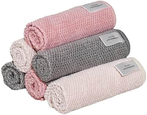 Ha-Fish&Flame-Gua Microfiber Cleaning Cloths, 6-Pack Super Absorbent Towels with Corn Grain Textu... | Amazon (US)
